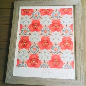 Kaleidoscope Peony Abstract Framed Wall Art Decor